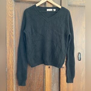 Black Cashmere V-Neck Sweater